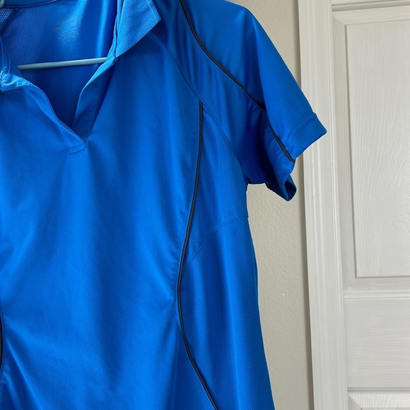 Women's Golf Shirt Royal Blue with Black Size L - Picture 2 of 5